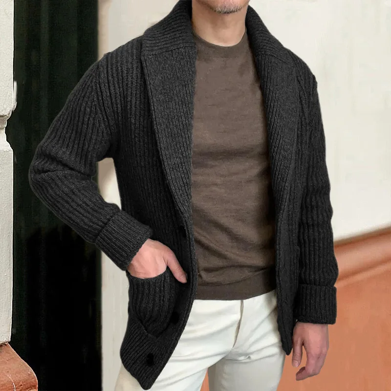 Down Jacket Packable - Herensweaters Vest Revers Lange mouw Retro