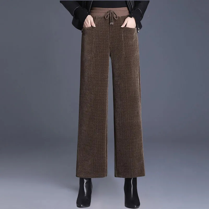 Corduroy Pant Warm - Herfst Winter Corduroy Wijde Pijpen Broek