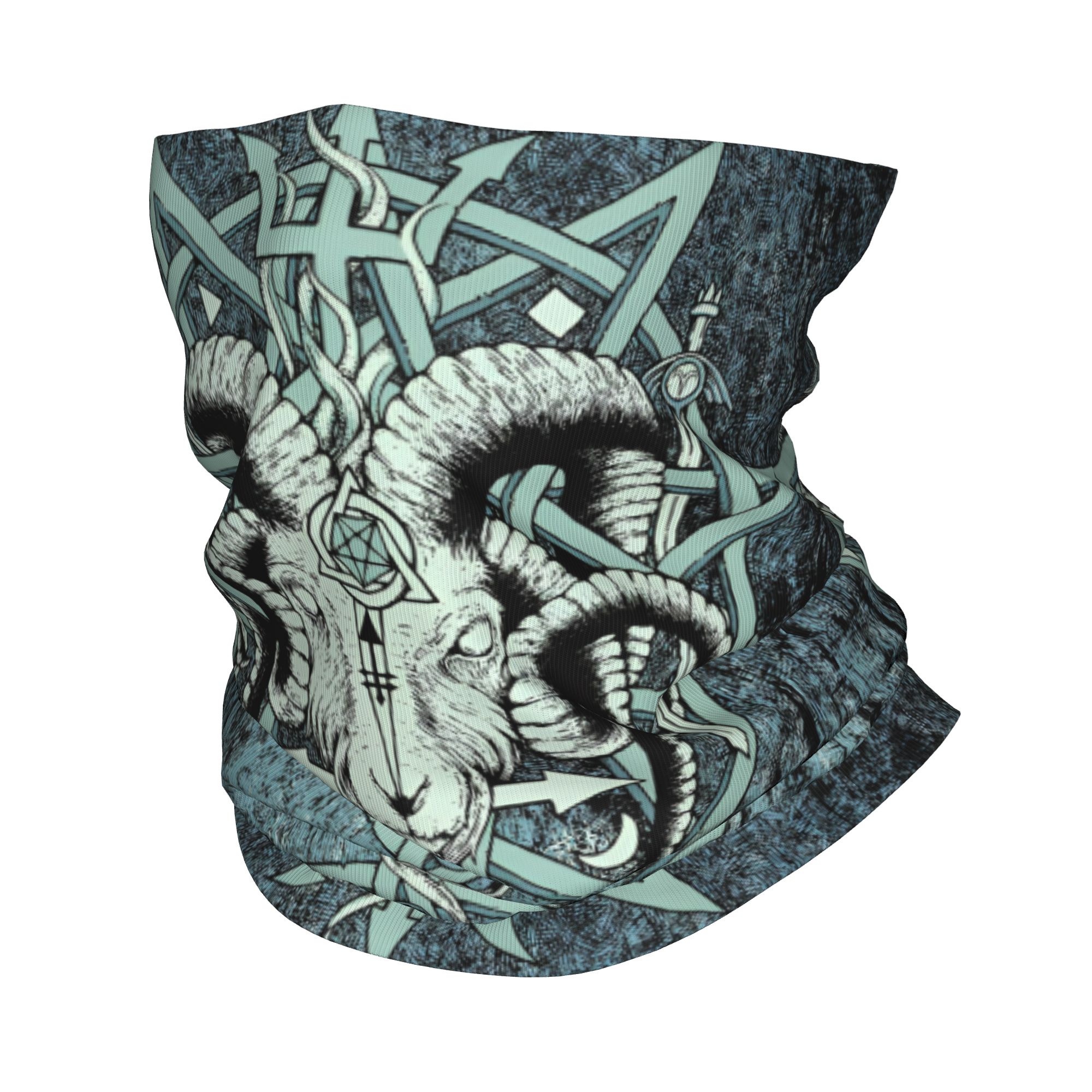 Neck Gaiter Fleece - Custom De Sabbatische Geit Baphomet Satanische
