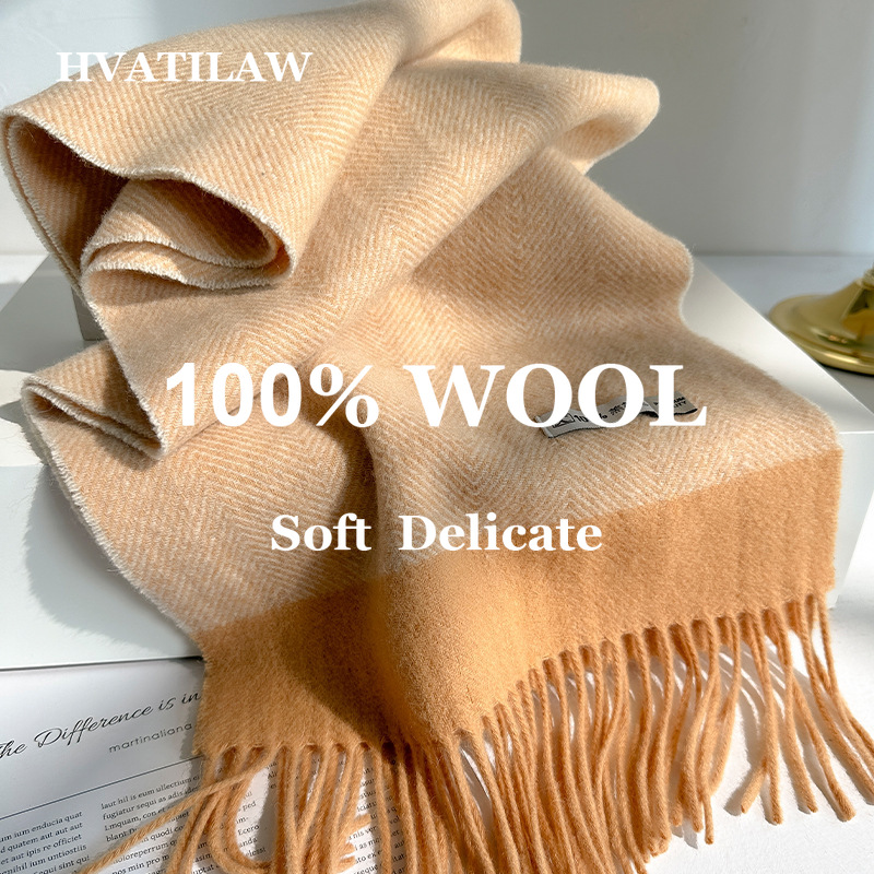Wool Scarf Men - 100% Pure Wol Sjaal Dames Heren