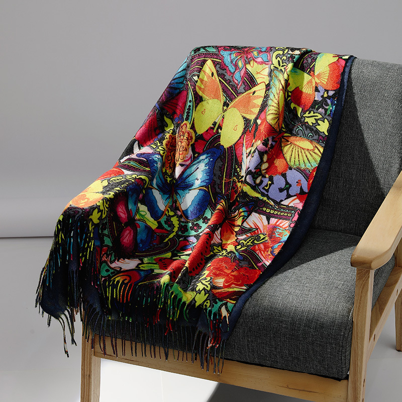 Wool Scarf Men - Luxe Merk Olieverfschilderij Kasjmier Sjaal voor